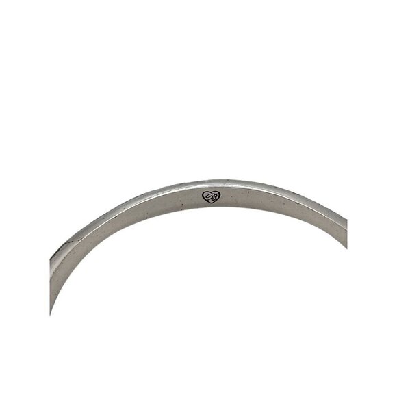 Brighton Orange Crystal Wave Bangle Bracelet Silver Tone 7.5" Vintage - Picture 8 of 13